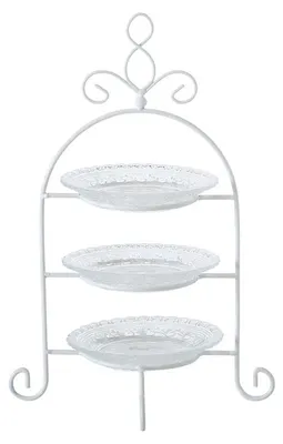 Produktbild von Boltze Etagere - 3-lagig - weis - Metall und Glas - 30 x 23 cm