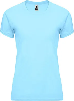 Immagine prodotto di Roly Sport CA0408 | T-shirt donna Bahrain con maniche raglan - Colore: Sky Blue 10 - Taglia: XL