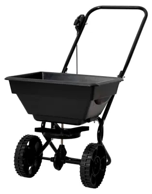 Produktbild von Handstreuwagen aus PVC und Stahl mit 15 L Fassungsvermögen, 80x46x75 cm für Rasenpflege, Saatgut, Dünger und Winterdienst
