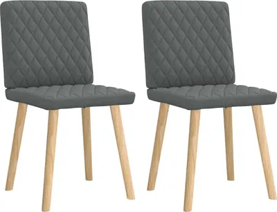 Produktbild von vidaXL Esszimmerstühle 2 Stk. Dunkelgrau Stoff