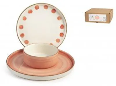 Immagine prodotto di H&H set 3 pezzi posto tavola in Vetroceramica corallo