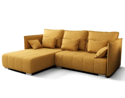 Image de AX LIVING Jaune Canapé d'angle avec fonction sommeil Florinna 248cm en L