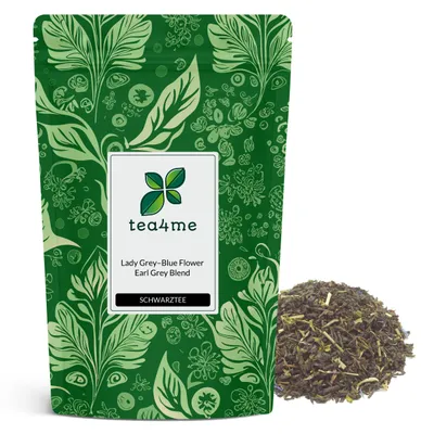 Produktbild von tea4me Lady Grey-Blue Flower Schwarztee mit Bergamotte-Geschmack