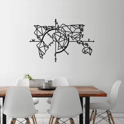 Image de Wallity, World- TNL1365, noir, autres décorations d'intérieur, 111 x 74 cm, 100 % métal (épaisseur : 1