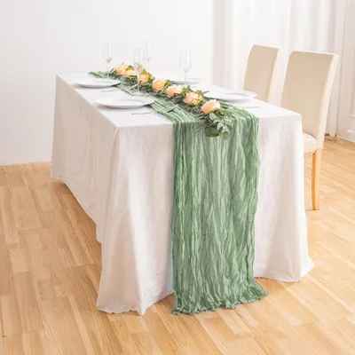 Produktbild von Tischdecke - - Tischflagge aus em Käsetuch - Polyesterfaser - Grün - 90*400CM