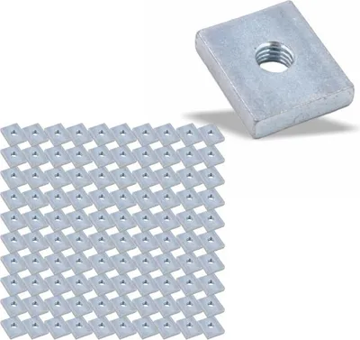 Produktbild von 100x Nutenstein | Gewindeplatte 19x16x4 mm M6 Gewinde mittig | Stahl galvanisch verzinkt