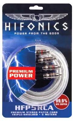 Image de Câble stéréo RCA-Cinch Hifonics HFP5RCA, 5 m