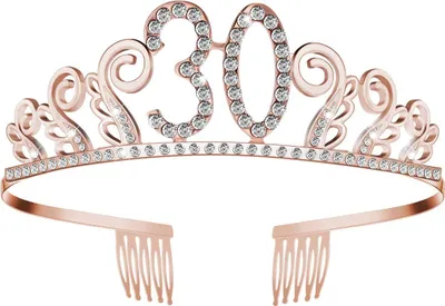 Produktbild von Tiara zum 30. Jahrestag der Kronprinzessin, Tiara mit Kamm aus Strasskristallen (Roségold)