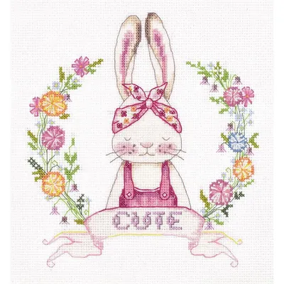 Immagine prodotto di Set punto croce Panna "Dolce coniglietto", 20,5x21,5cm, motivo di conteggio