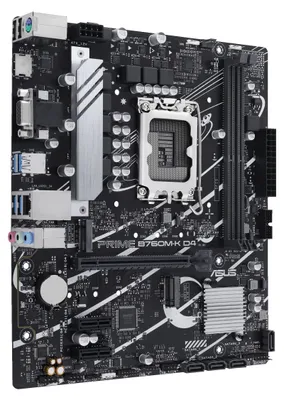 Produktbild von ASUS PRIME B760M-K D4, Intel, LGA 1700, Intel® Celeron®, Intel® Core™ i3, Intel® Core™ i5, Intel® Core™ i7, Intel® Core™ i9,..., LGA 1700, DDR4-SDRAM, 64 GB