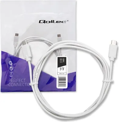 Obrázek produktu pro Kabel Qoltec USB 2.0 typ C | USB 2.0 typ C | 2m | bílá