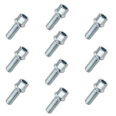 Obrázok produktu pre 10x skrutky do kolies hliníkové a oceľové ráfiky M14x1,5 guľôčkový golier R14 35mm K17