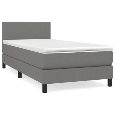 Immagine prodotto di vidaXL Letto a molle con materasso grigio scuro 80x200 cm in tessuto
