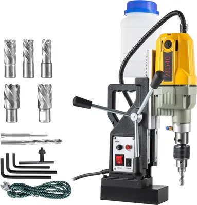 Produktbild von SucceBuy Magnetic Drill, 1100W 1.57" Bohrdurchmesser, 12000N tragbare elektrische Bohrmaschine mit 7 Bits, 580 RPM, für jede Oberfläche & Heimwerker