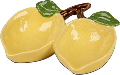 Produktbild von Dekoschale Limone Zitrone unterteilt L. 19,3cm gelb aus Porzellan Formano S26
