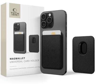 Obrázok produktu pre Puzdro Tech-Protect MagWallet MagSafe s univerzálnym magnetickým držačom na karty alebo dokumenty - čierne