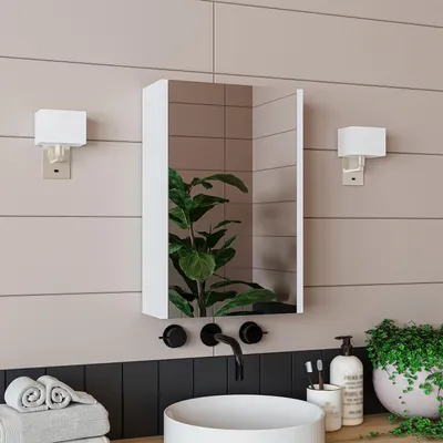 Produktbild von Roomart PUNTO Badmöbel Spiegelschrank 40 cm breit, Weiß