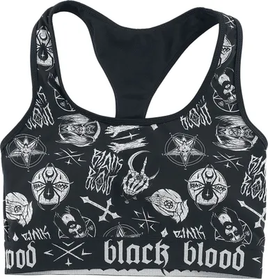 Produktbild von Gothicana by EMP Damen schwarzes Bikini-Oberteil mit okkulten Symbolen XXL