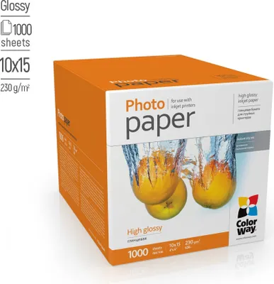 Produktbild von ColorWay Fotopapier Hochglanzend 230g/m², 10x15, 1000 Blatt