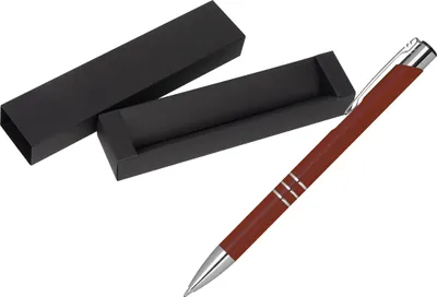 Produktbild von Kugelschreiber aus Metall / mit Pappetui / Farbe: bordeaux