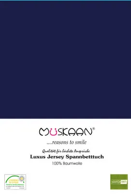 A dark blue background with a white section at the bottom containing brand logo and product information.