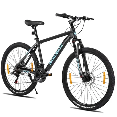 Produktbild von HILAND 26 Zoll Mountainbike für Männer und Frauen, Aluminiumrahmen, 21-Gang Schaltung mit mechanischen Scheibenbremsen und Federgabel, Schwarz