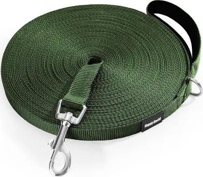 Image de HAPPY HACHI Laisse à pister en nylon pour chiens, 10m de laisse de dressage avec mousqueton D, imperméable
