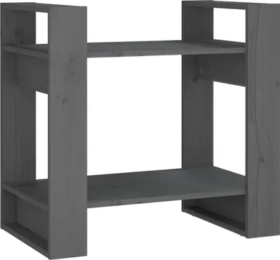 Produktbild von vidaXL Bücherregal/Raumteiler Grau 60x35x57 cm Massivholz Kiefer