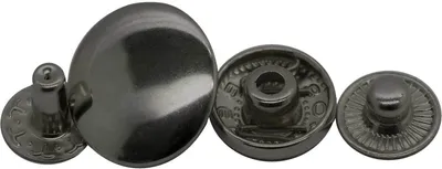 50 Stk Druckknopf Set rund S-Feder Verschlüsse Schnappknopf Metall Größen 17mm anthrazit