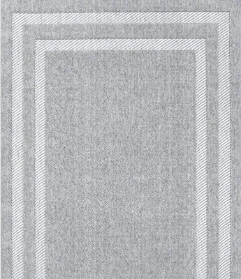 Produktbild von Wohnzimmer Flur Teppich Kurzflor Geometrisches Design Bordüre Design Grau