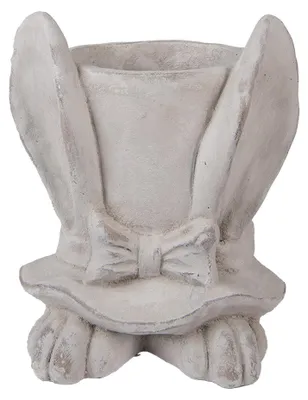 Image de Clayre & Eef Pot de fleurs Lapin 20x20x25 cm Beige Pierre