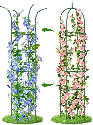 Immagine prodotto di Obelisco da giardino per piante rampicanti, 18 m, acciaio inossidabile