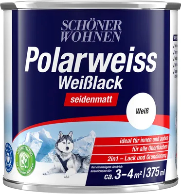 Produktbild von Schöner Wohnen Polarweiss 2in1 Weißlack Seidenmatt 375 ml