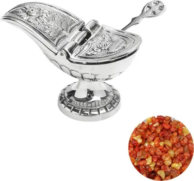 Produktbild von Set 1x Weihrauchschiffchen Silber 1x Löffel 1x Salomo 100g Weihrauchmischung