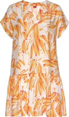 Produktbild von s.Oliver Blusenkleid orange-creme-bedruckt Größe 38