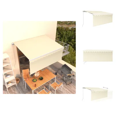 Immagine prodotto di vidaXL Tenda da sole manuale a scomparsa con tenda a rullo 3,5x2,5 m Crema - Tende da sole