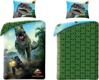 Produktbild von Jurassic World Camp Cretaceous Mikrofaser Bettwäsche Set 135/140x200 60x70 cm
