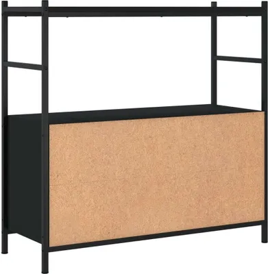 Produktbild von vidaXL Bücherregal Schwarz 80x30x78,5 cm Holzwerkstoff und Eisen - Bücherregal - Bücherregale - Bücherschrank - Lagerregal
