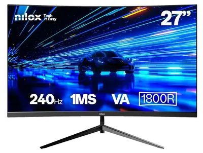 Produktbild von Nilox MONITOR 27 CURVO 240HZ VA HDMI Y DP, 68,6 cm (27"), 1920 x 1080 Pixel, Full HD, LCD, 1 ms