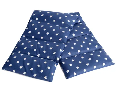 Produktbild von Rapssamenkissen 75x20cm groß 8-Kammer, Sterne-blau - Wärmekissen, Körnerkissen
