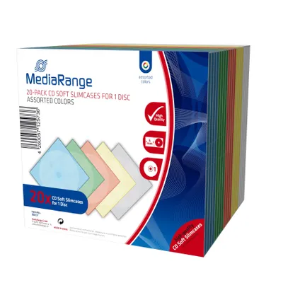 Immagine prodotto di MediaRange CD Leerbox 20pcs Soft-SlimCase color (5x4) retail