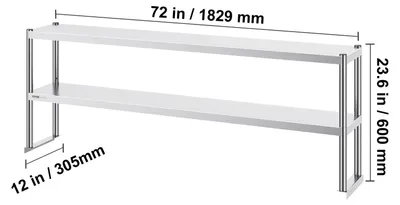 Image de Table de préparation en acier inoxydable avec étagères réglables, idéale pour les restaurants et les cuisines professionnelles