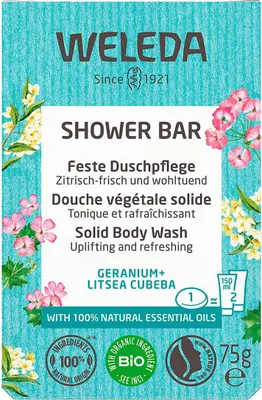 Image de Géranium + Litsea Cubeba - Soin solide pour la douche 75g