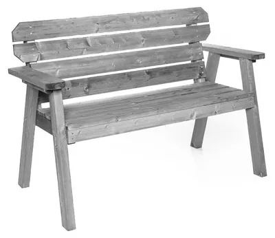 Produktbild von Mega Holz Gartenbank mit Rückenlehne WALDDUETT 122x68x86 cm aus Kiefernholz