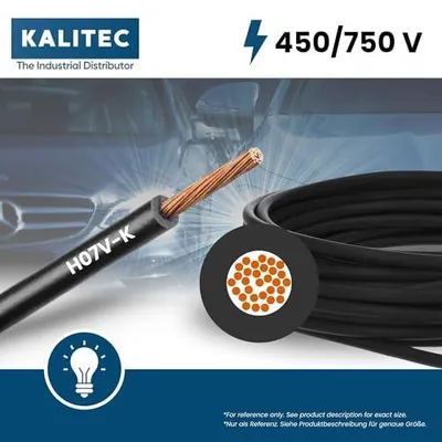 Zdjęcie produktu dla Przewód H07V k 16 mm² 2M czarny elastyczny kabel okablowania instalacyjny