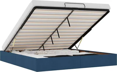 Obrázok produktu pre vidaXL Osmanská posteľ bez matraca modrá 200x200 cm látka