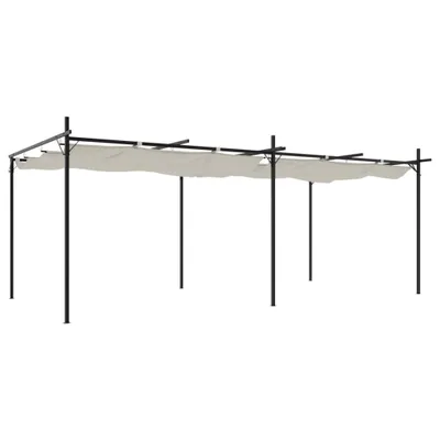 Produktbild von vidaXL Pergola mit Schiebedach Creme 589x292x230 cm