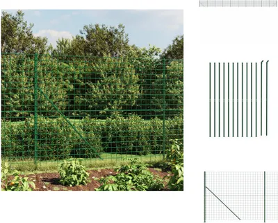 Obrázok produktu pre vidaXL Plotové pletivo so zemnou prírubou zelené 2x25 m - Plotové panely