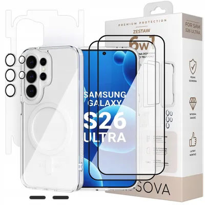 Produktbild von Hülle für Samsung S26 Ultra für MagSafe von Osova: 5D-Glas + Kameraglas – 6-in-1-Set