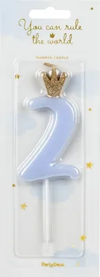 Image de Bougie d'anniversaire bleu vif en forme de chiffre 2 - l'accessoire parfait pour les fêtes spéciales ! Une variété pour votre gâteau qui ravira tout le monde !